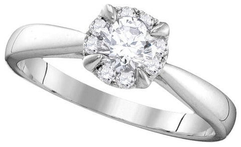 14KT White Gold 0.50CTW DIAMOND 0.38CT-CRD BRIDAL RING