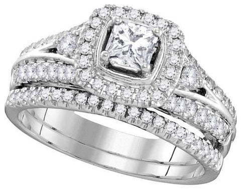 14KT White Gold 1.00CTW DIAMOND 0.33CT-CPR BRIDAL SET