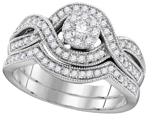 10KT White Gold 0.50CTW DIAMOND FASHION BRIDAL SET