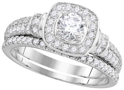 14KT White Gold 1.00CTW DIAMOND 0.33CTW CRD BRIDAL SET