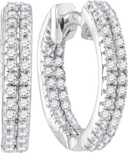 10KT White Gold 0.20CTW DIAMOND FASHION EARRING