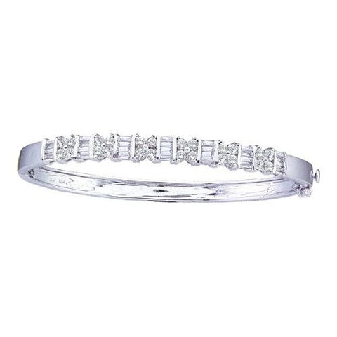 14KT White Gold 2.00CTW DIAMOND FASHION BANGLE