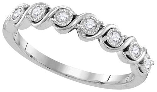 10KT White Gold 0.16CTW-Diamond FASHION BAND