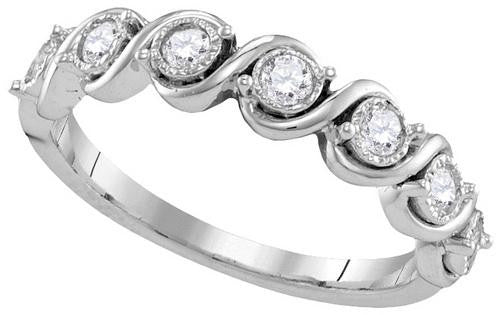 10KT White Gold 0.33CTW-Diamond FASHION BAND