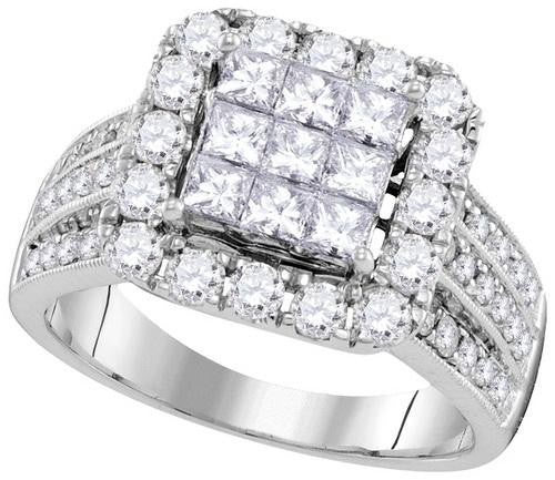 14KT White Gold 2.02CTW-Diamond INVISIBLE RING