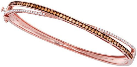 14KT Rose Gold 1.00CTW-Diamond FASHION BANGLE