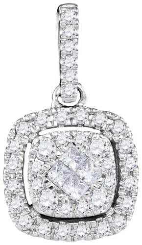 14KT White Gold 0.50CTW-Diamond SOLIEL PENDANT