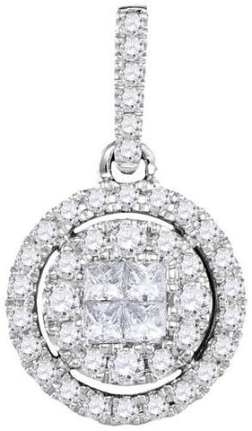 14KT White Gold 0.50CTW-Diamond SOLIEL PENDANT