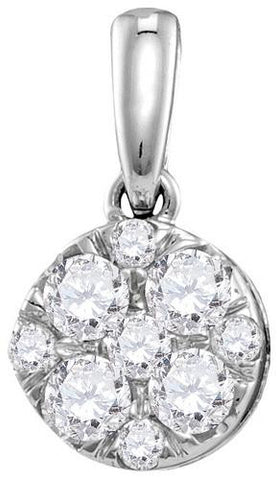 14KT White Gold 0.50CTW-Diamond LARISSA PENDANT