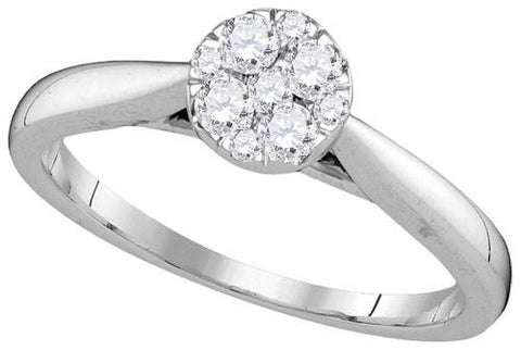 14KT White Gold 0.25CTW-Diamond LARISSA RING