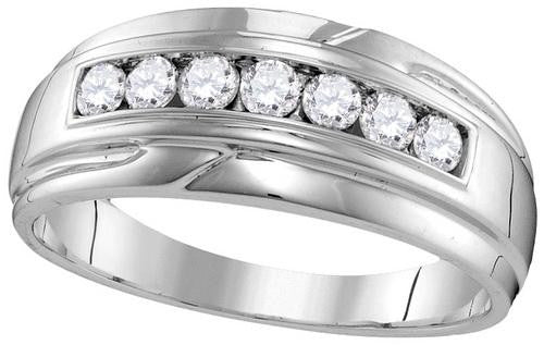 10KT White Gold 0.50CTW-Diamond MENS FASHION BAND