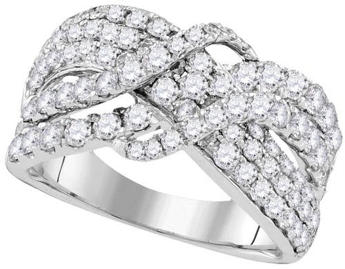 14KT White Gold 2.00CTW-Diamond FASHION BAND