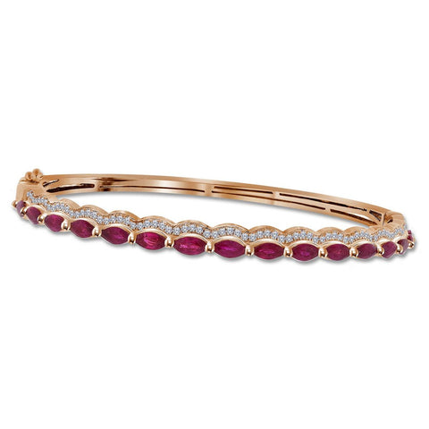 3-8CTW-Diamond 2  7-8CT-RUBY BANGLE