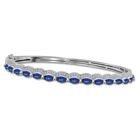 3-8CTW-Diamond 2  7-8CT-SAPPHIRE BANGLE