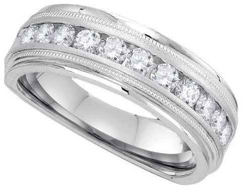 10KT White Gold 0.25CTW-Diamond MENS BAND