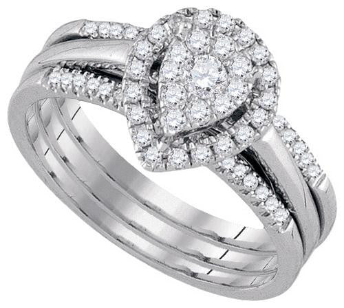 10KT White Gold 0.50CTW-Diamond AMOUR BRIDAL SET