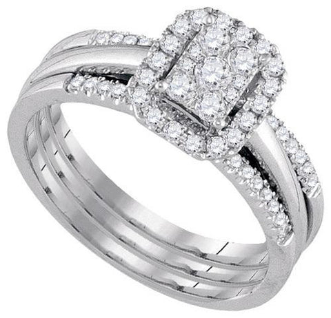 10KT White Gold 0.50CTW-Diamond AMOUR BRIDAL SET