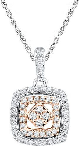 10KT White Gold Two Tone 0.25CTW-Diamond FASHION PENDANT