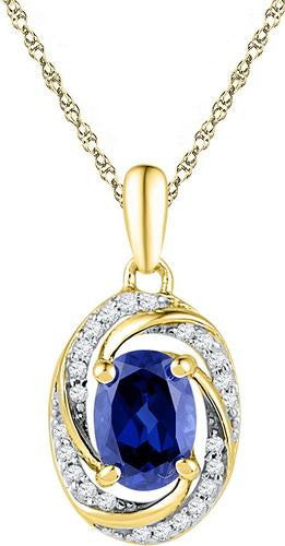 10K Yellow-gold 0.10CTW-Diamond 1.20CT-LBS PENDANT