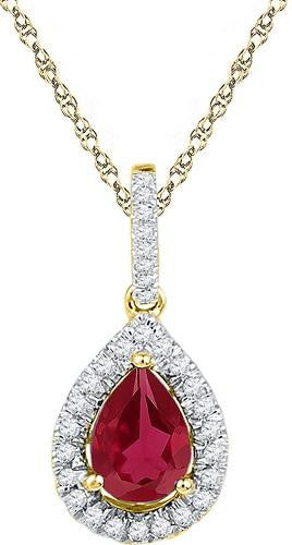 10K Yellow-gold 0.12CTW-Diamond 1.7CT-LRU PENDANT