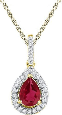 10K Yellow-gold 0.12CTW-Diamond 1.7CT-LRU PENDANT