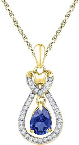 10K Yellow-gold 0.16CTW-Diamond 0.90CT-LBS PENDANT