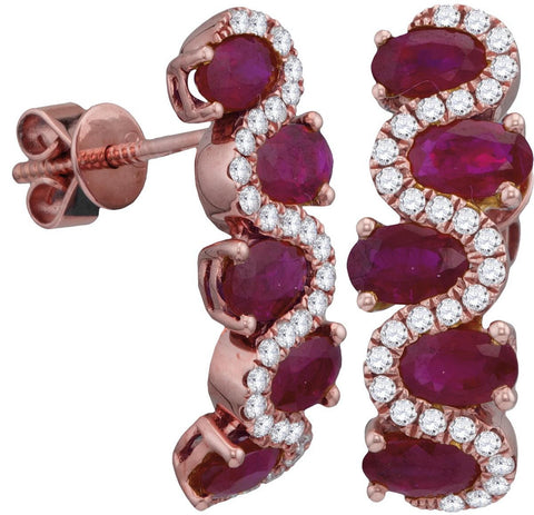 1-3CTW-Diamond 2  5-8CT-RUBY EARRINGS