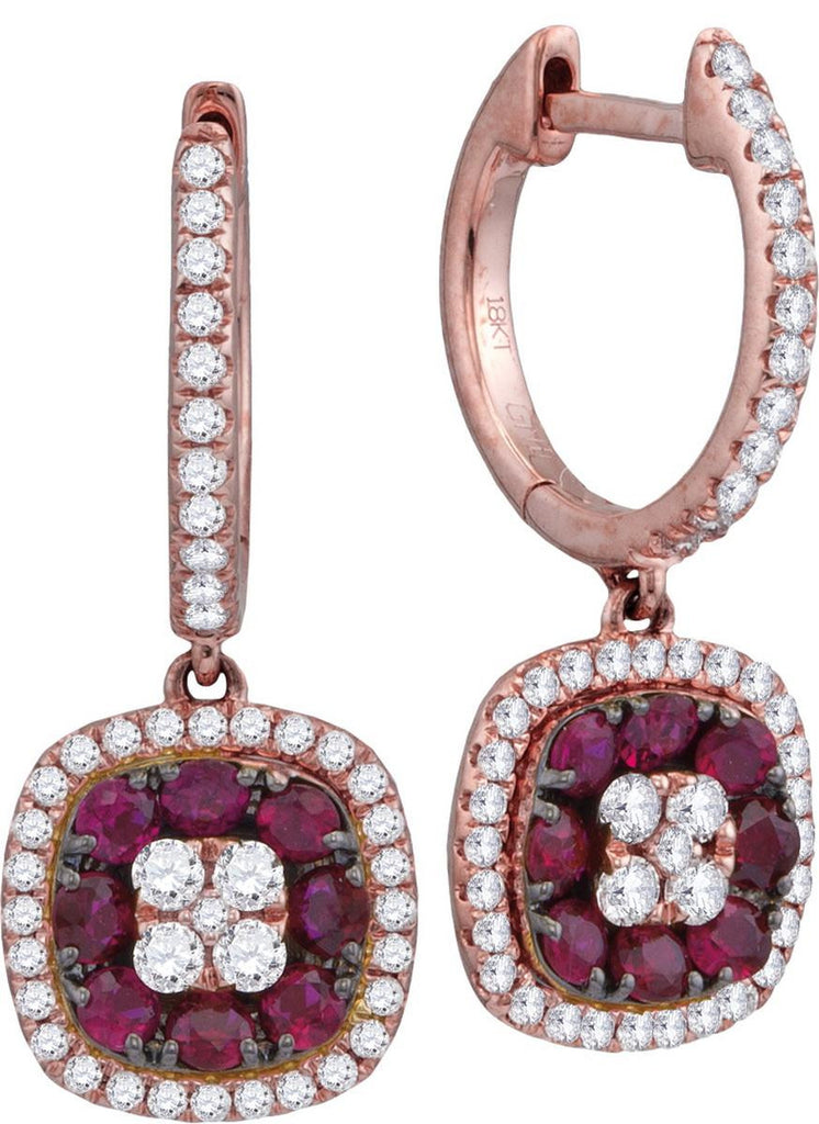 3-8CTW-Diamond 5-8CT-RUBY EARRINGS