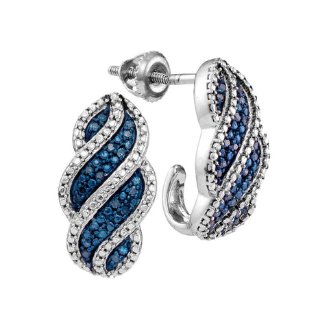 1-10CTW-Diamond BLUE  EARRING