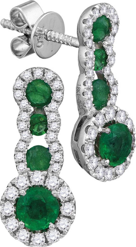 3-8CTW-Diamond 7-8CT-EMERALD EARRINGS