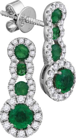 3-8CTW-Diamond 7-8CT-EMERALD EARRINGS