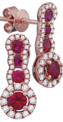 3-8CTW-Diamond 7-8CT-RUBY EARRING