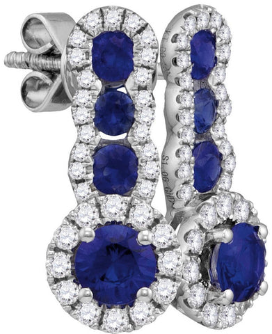 3-8CTW-Diamond 1 CT-SAPPHIRE EARRINGS