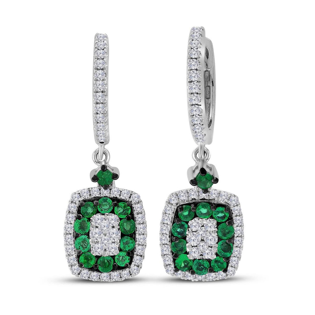 5-8CTW-Diamond 5-8CT-EMERALD EARRINGS