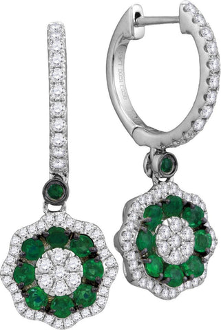 1-2CTW-Diamond 5-8CT-EMERALD EARRING