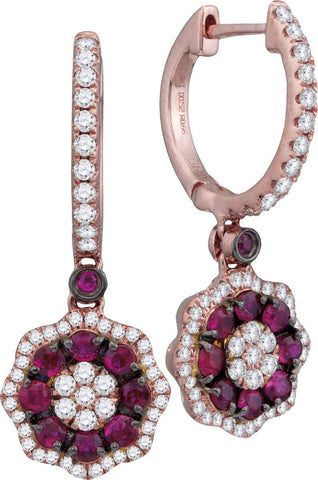 1-2CTW-Diamond 3-4CT-RUBY EARRINGS