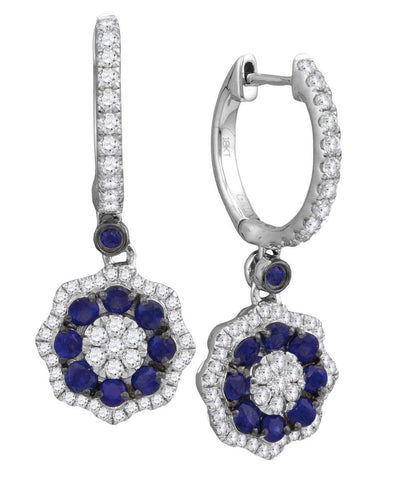 1-2CTW-Diamond 3-4CT-SAPPHIRE EARRINGS