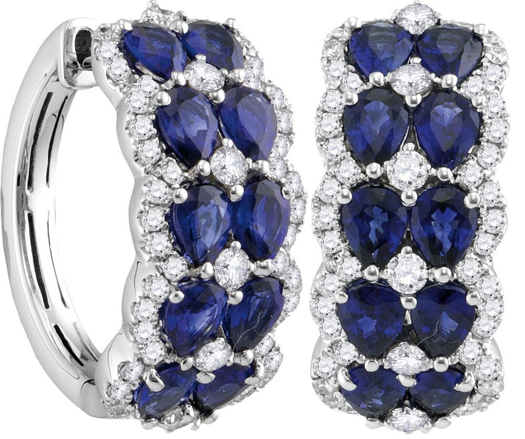 1 CTW-Diamond 3  5-8CT-SAPPHIRE EARRINGS