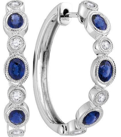 1-5CTW-Diamond 1 1-3CT-SAPPHIRE HOOPS