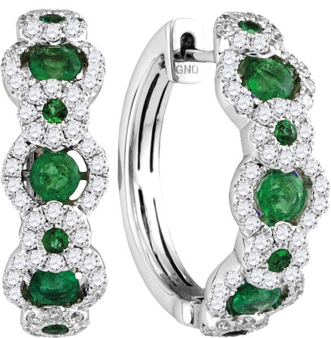 5-8W-Diamond 3-4-EMERALD HOOPS