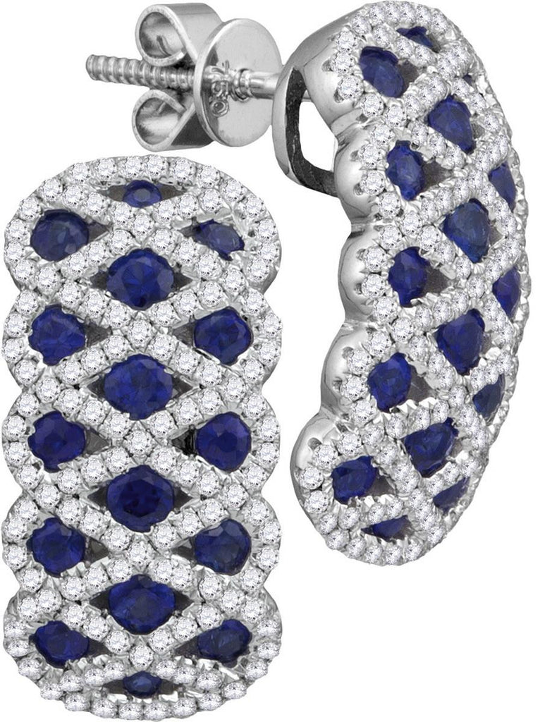 5-8CTW-Diamond 1 1-3CT-SAPPHIRE EARRINGS