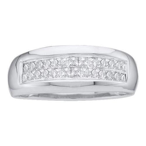 14KT White Gold 1.00CTW DIAMOND INVISIBLE MENS BAND