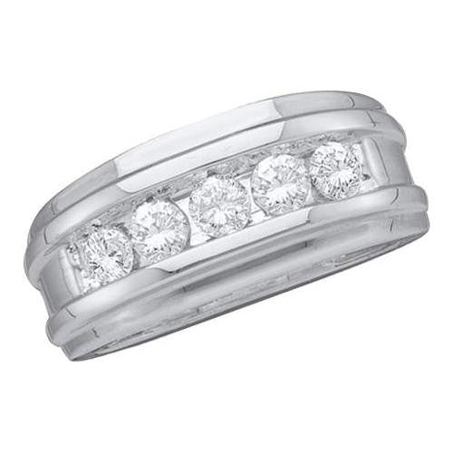 14KT White Gold 0.25CTW DIAMOND FASHION MENS BAND