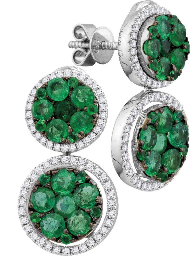 1-2CTW-Diamond 2  5-8CT-EMERALD EARRINGS