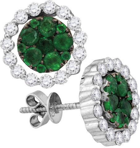 1 CTW-Diamond 1 CT-EMERALD EARRINGS