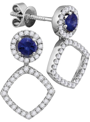 3-8CTW-Diamond 1-2CT-SAPPHIRE EARRINGS