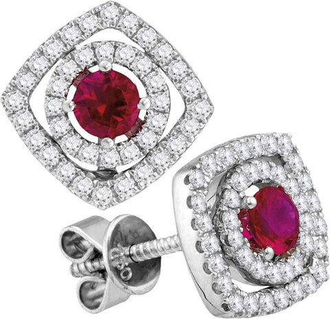 3-8CTW-Diamond 1-2CT-RUBY EARRINGS