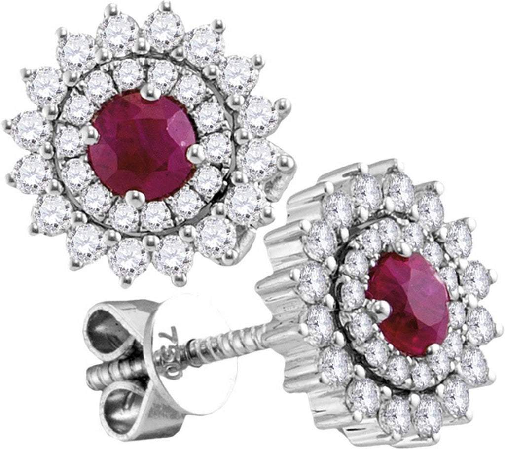 5-8CTW-Diamond 3-8CT-RUBY EARRINGS