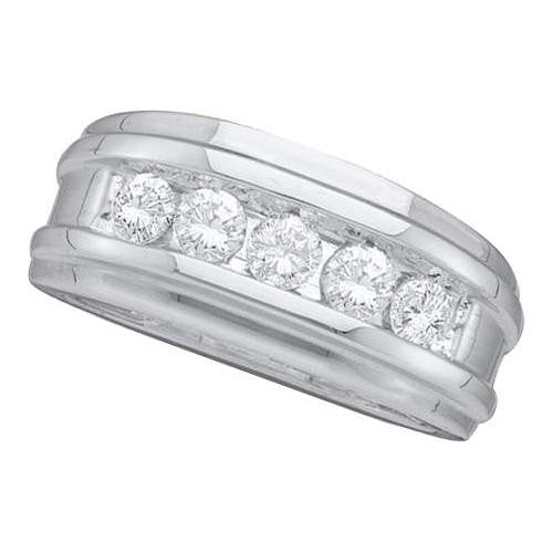 14KT White Gold 0.50CTW DIAMOND FASHION MENS BAND