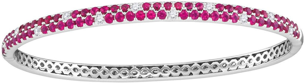 1-3CTW-Diamond 3  CT-RUBY BANGLE